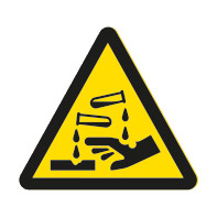 EN ISO 7010 W023 – Warnung vor ätzenden Stoffen