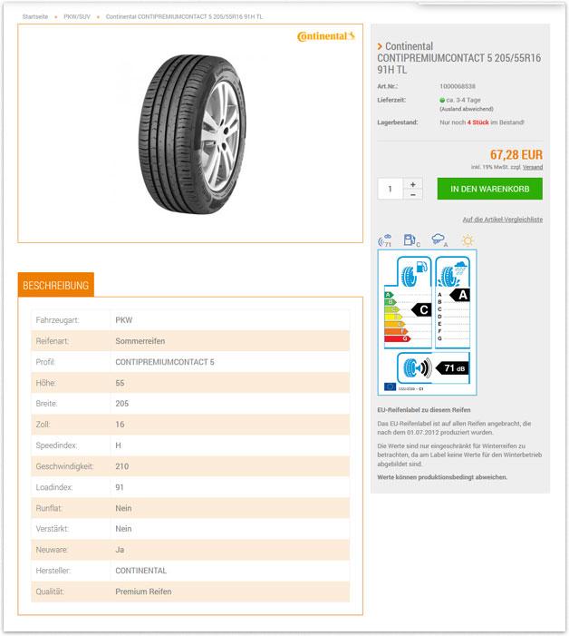 Produktdetailseite