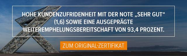 Zertifizierte Zufriedenheit mit TÜV-Siegel