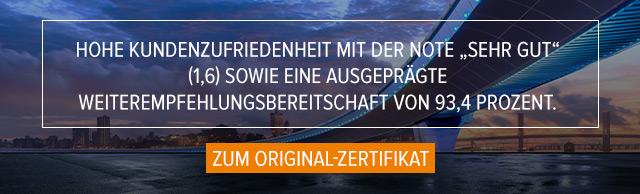 Zertifizierte Zufriedenheit mit TÜV-Siegel