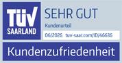 Prüfzeichen TÜV Kundenzufriedenheit Note SEHR GUT