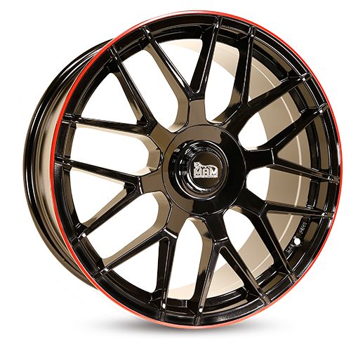 MAM WHEELS MAM GT1 black painted lip red 8.5Jx19 5x100 ET45