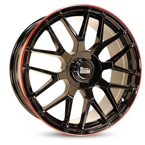 MAM WHEELS MAM GT1 black painted lip red 8.5Jx19 5x100 ET45