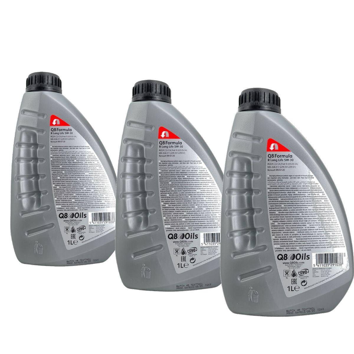 Q8 Formula R Long Life 5W-30 3x1 Liter