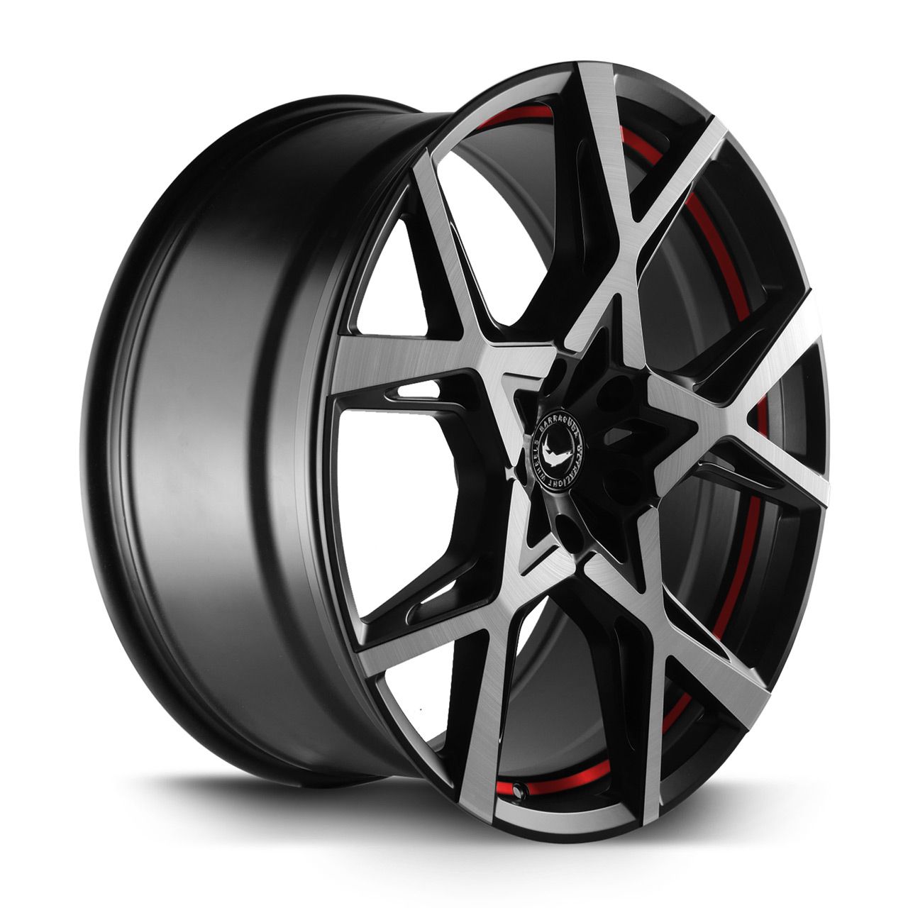 BARRACUDA PROJECT X Black brushed Surface undercut Trimline red 10.0Jx22 5x112 ET30