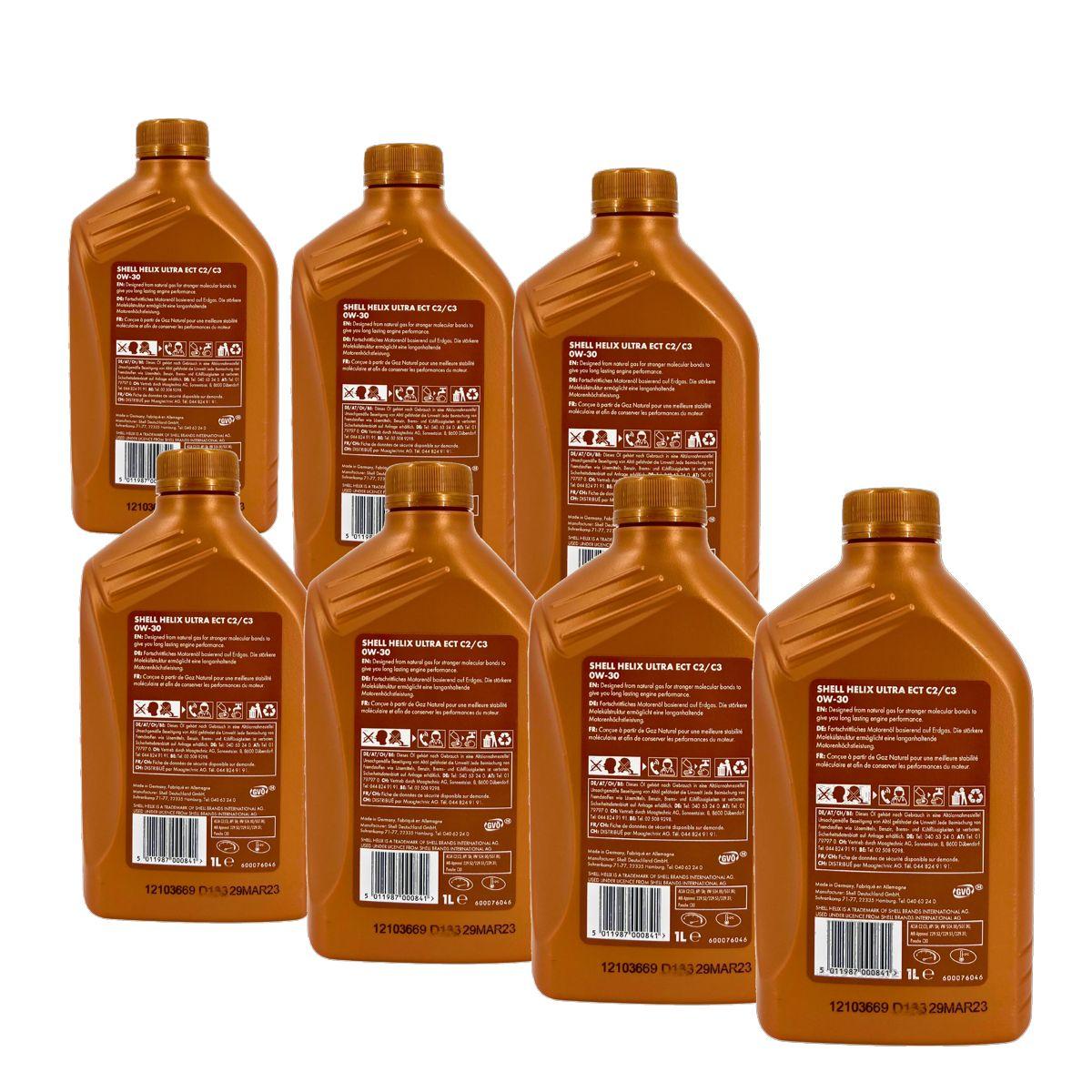 Shell Helix Ultra ECT C2 C3 0W-30 7x1 Liter