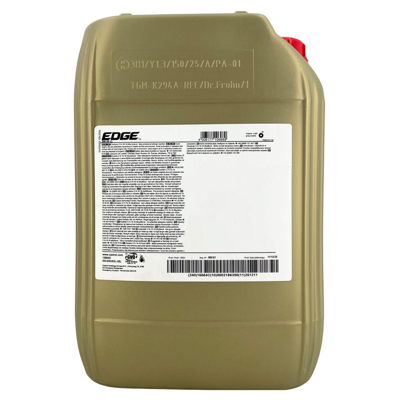Castrol Edge 5W-30 LL 20 Liter