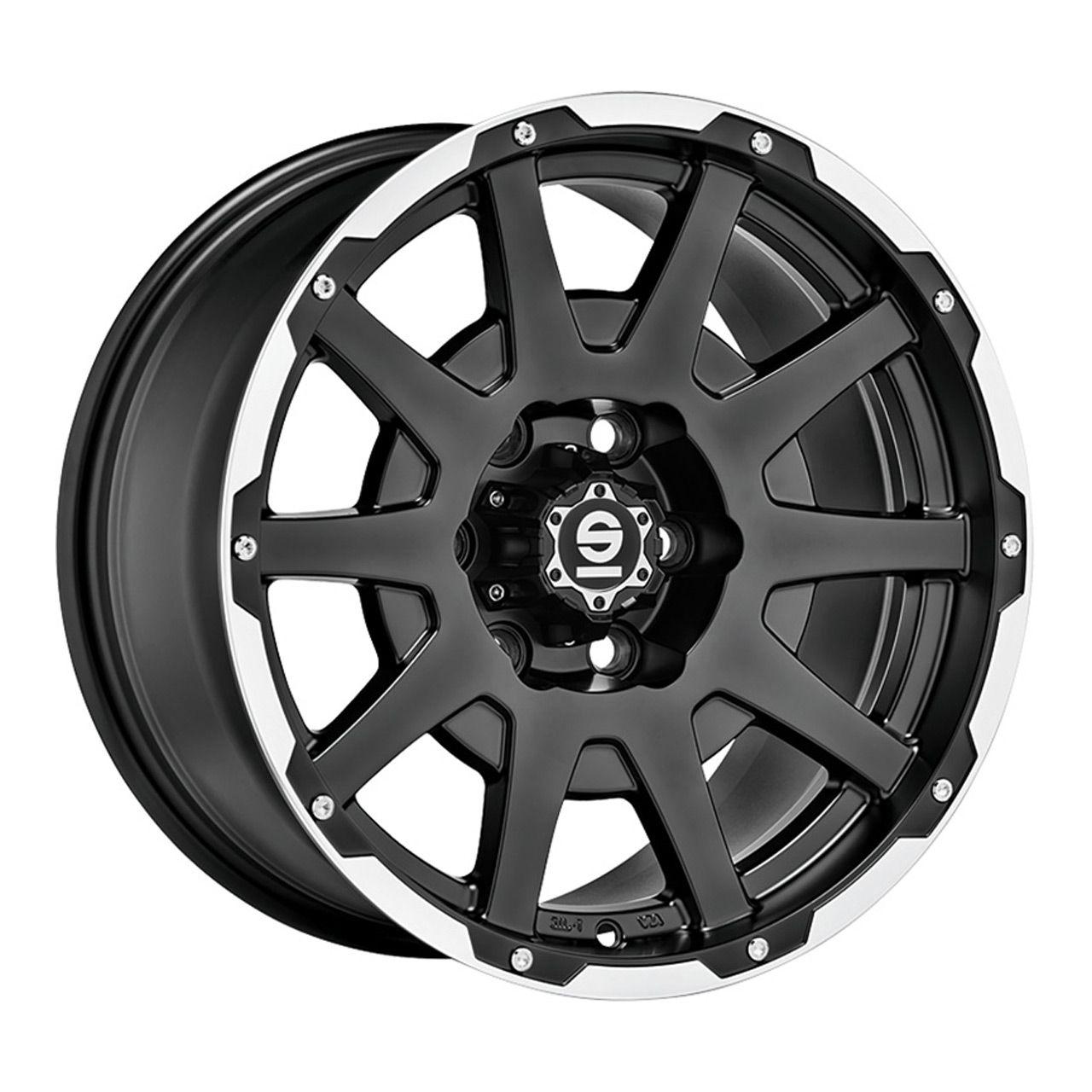 SPARCO DAKAR matt black lip polished + revits 8.5Jx18 6x120 ET0