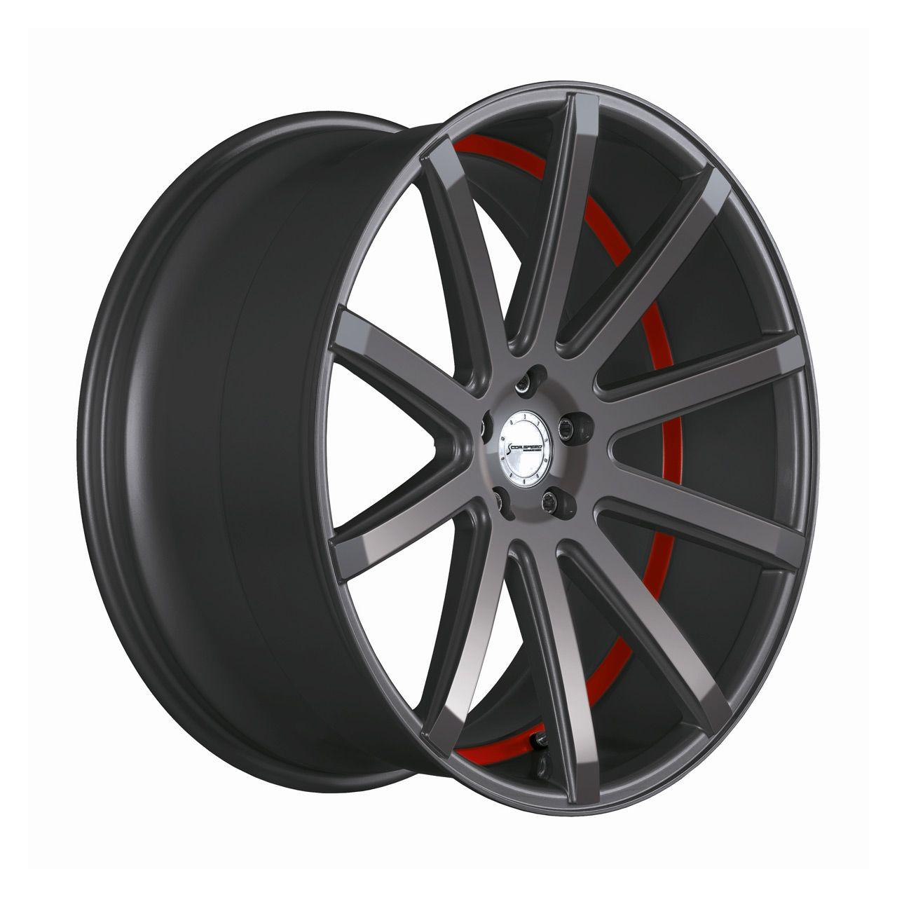 CORSPEED DEVILLE Gunmetal/ undercut Color Trim rot 9.5Jx22 5x108 ET37