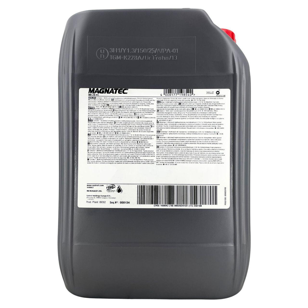 Castrol Magnatec 0W-20 FE 20 Liter