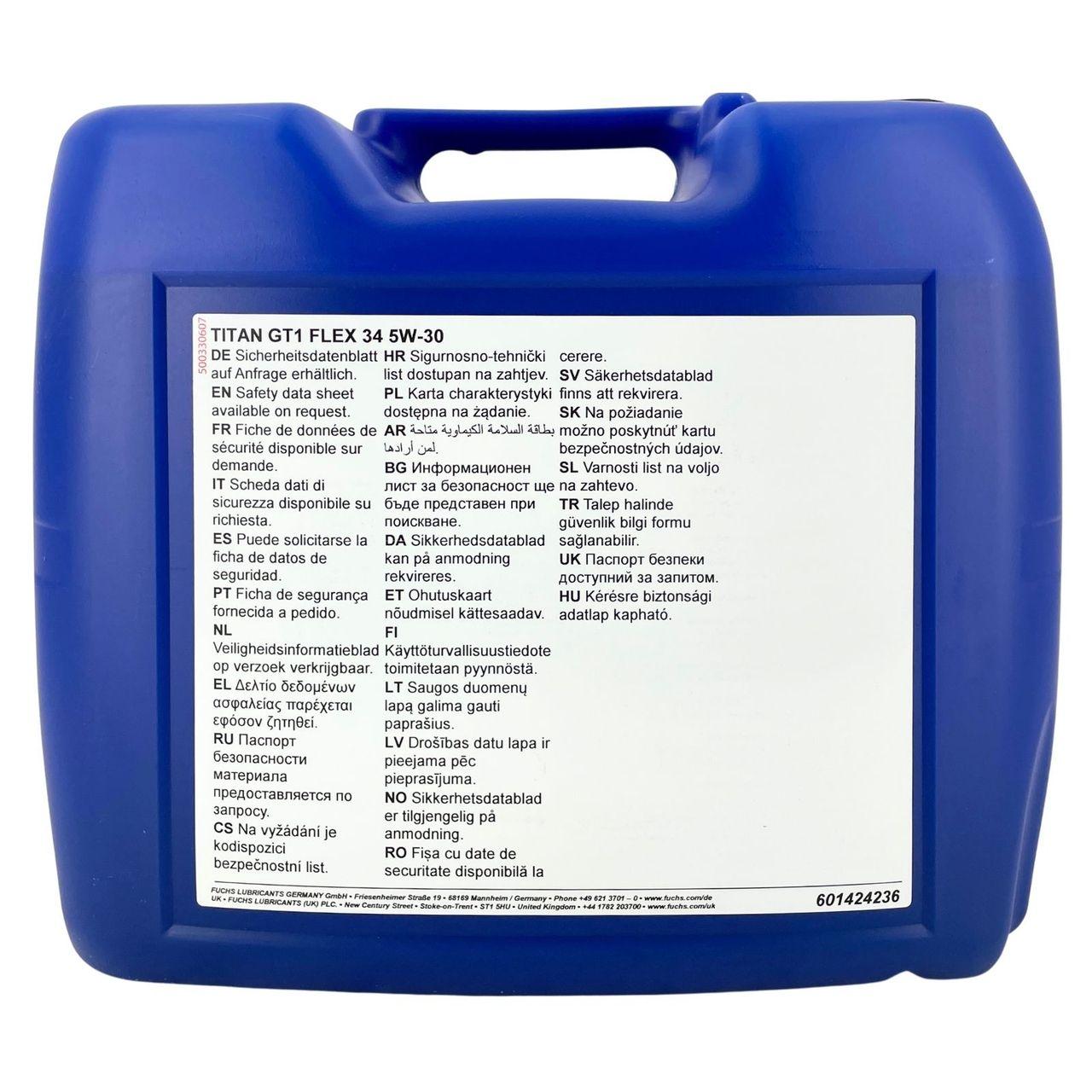 Fuchs Titan GT1 Flex 34 5W-30 20 Liter