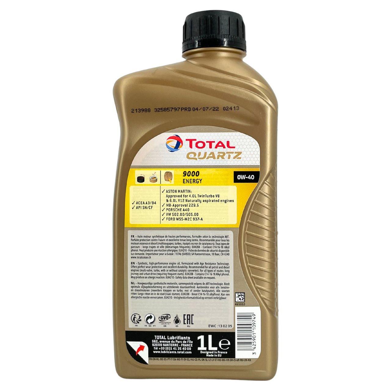 Total Quartz 9000 Energy 0W-40 1 Liter