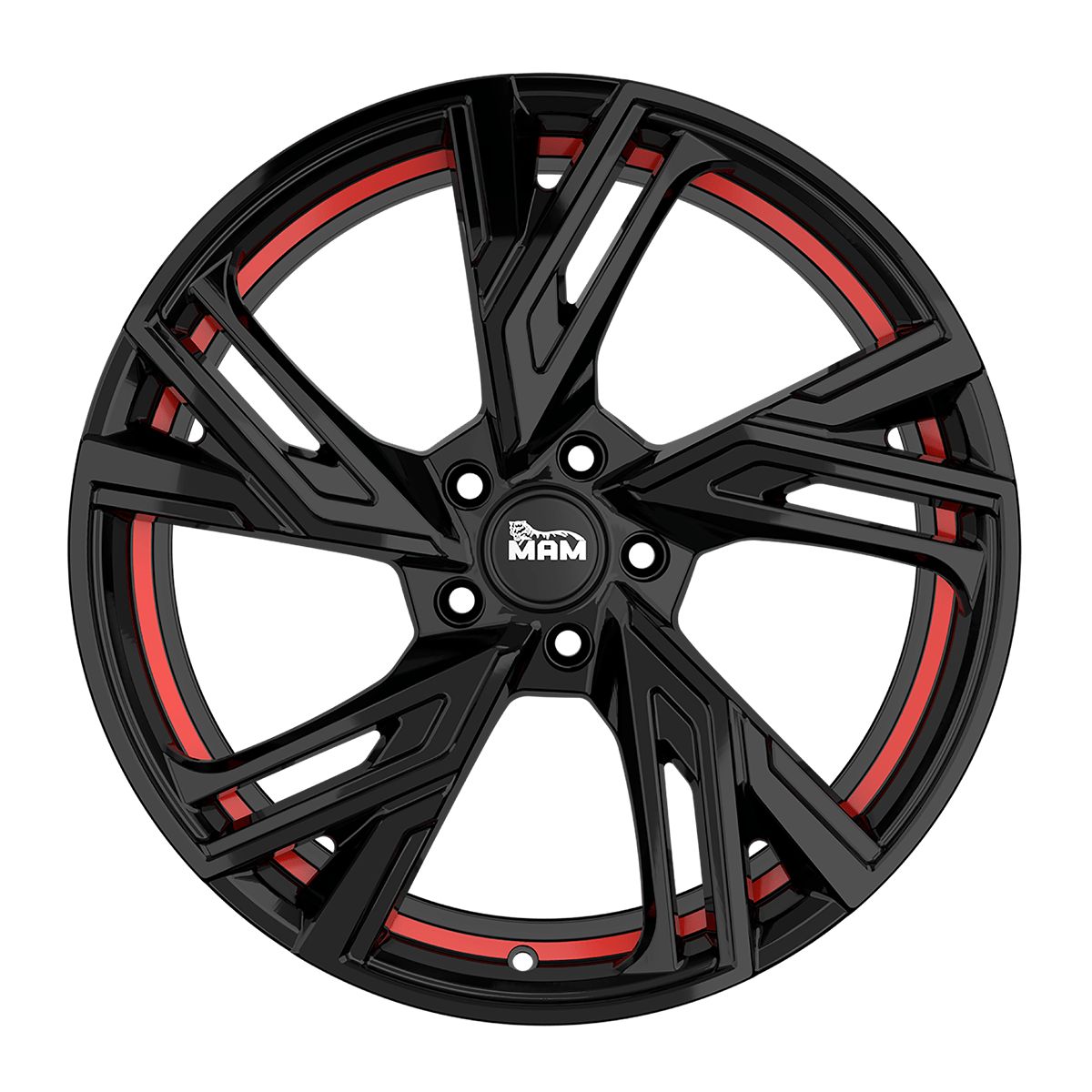 MAM WHEELS MAM RS5 black painted red inside 8.0Jx18 5x100 ET38