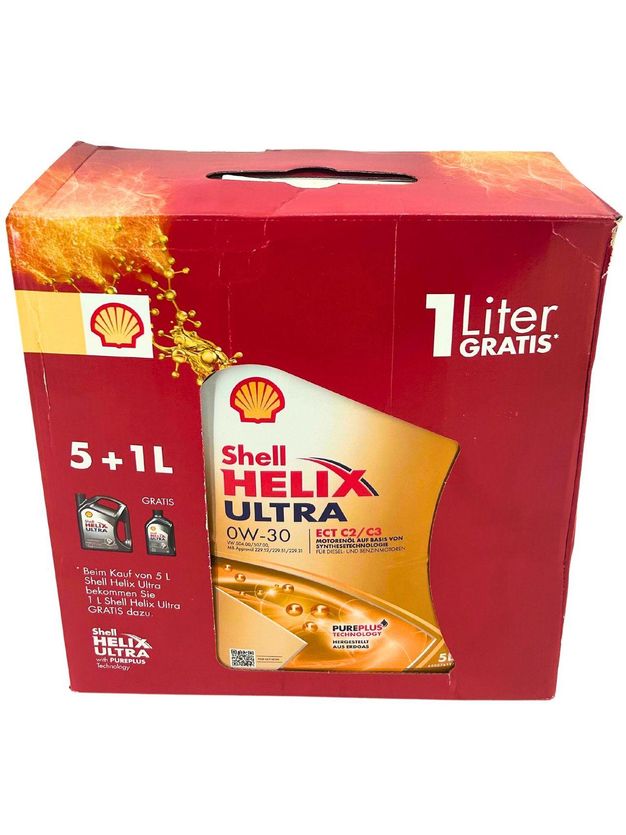 Shell Helix Ultra ECT C2 C3 0W-30 5 Liter + 1 Liter GRATIS