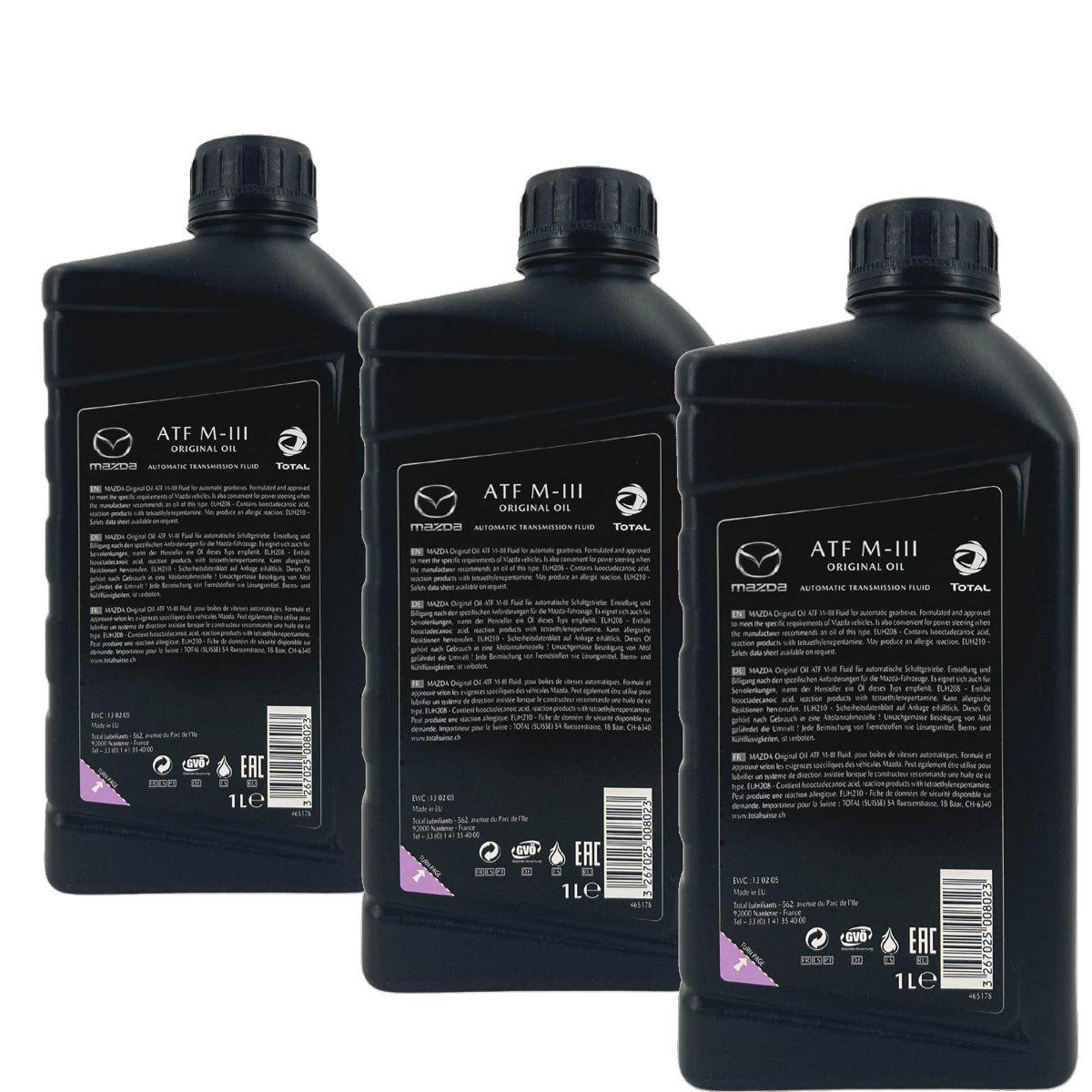 Mazda Original Oil ATF M-III Automatic Transmission Fluid 3x1 Liter