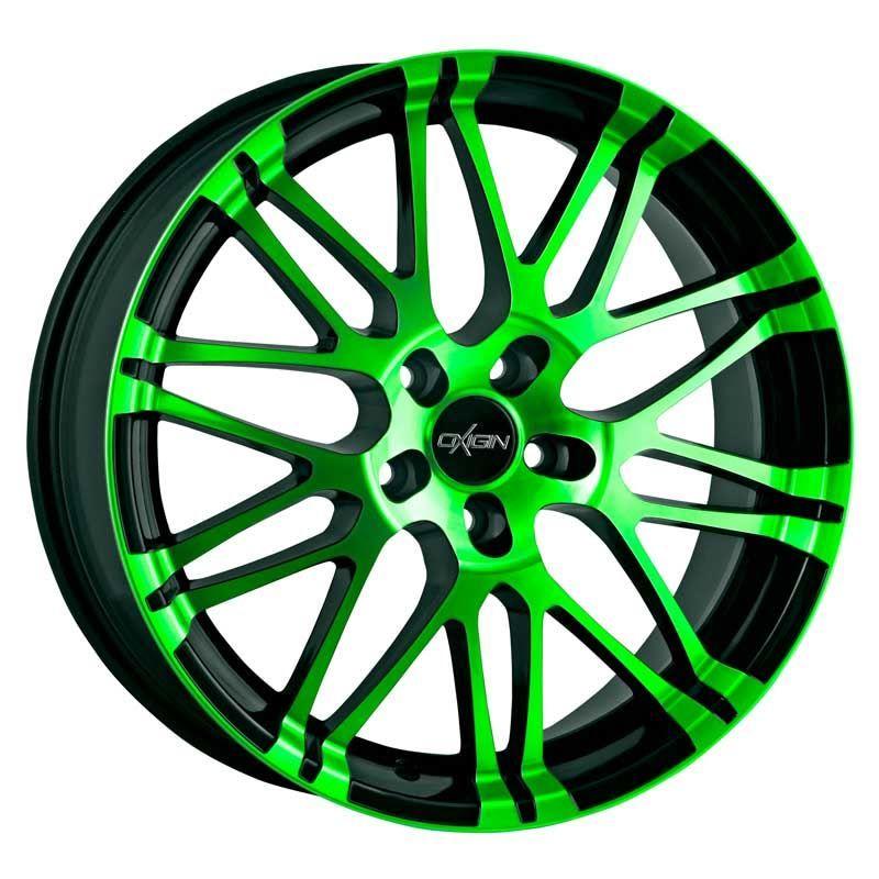 OXIGIN 14OXROCK neon green polish 8.5Jx18 5x112 ET50