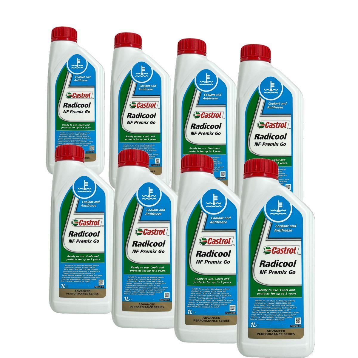 Castrol Radicool NF Premix Go Kühlerfrostschutz (-37 °C) gebrauchsfertig 8x1 Liter
