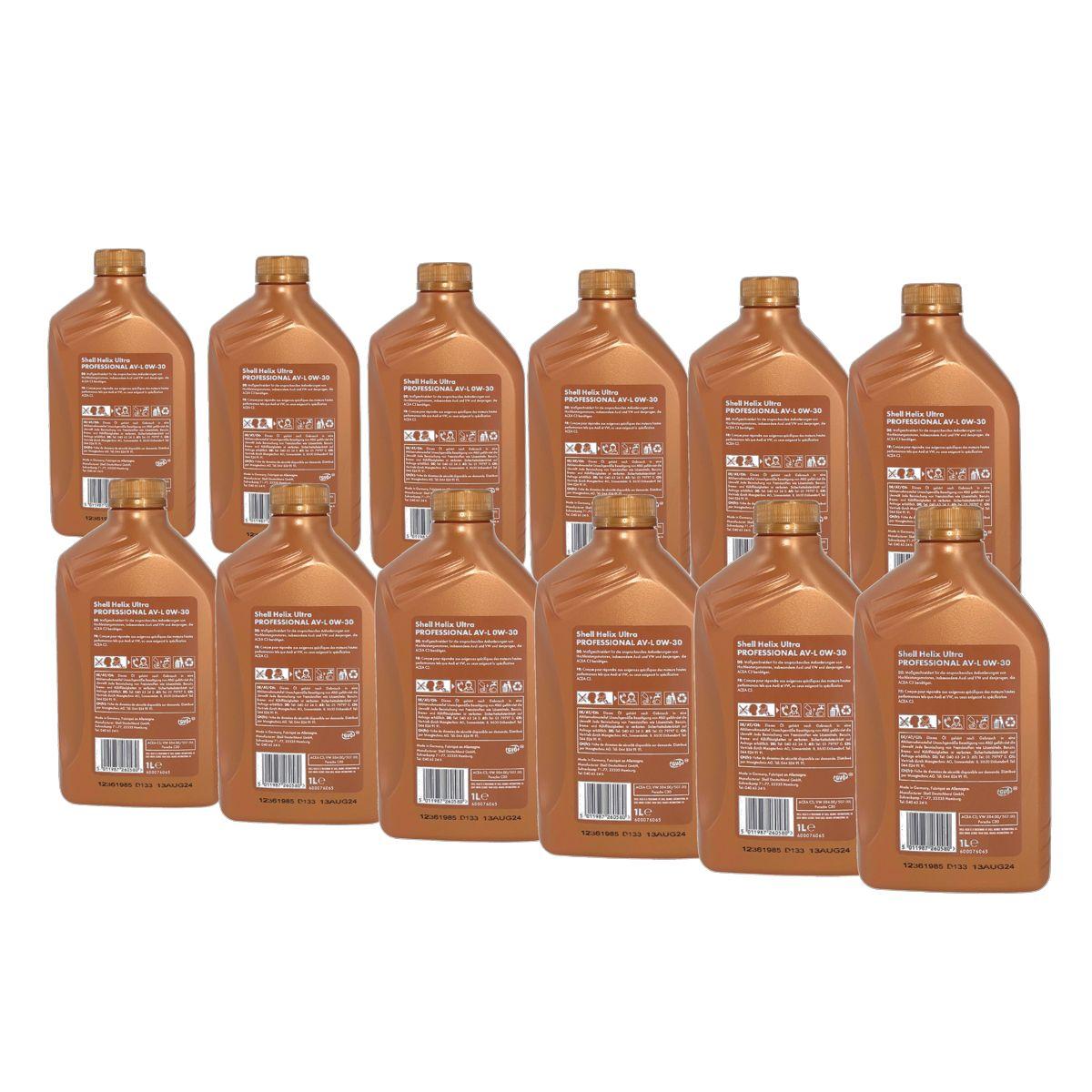 Shell Helix Ultra Professional AV-L 0W-30 12x1 Liter