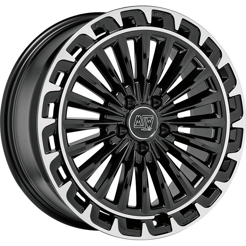 MSW (OZ) MSW 32 gloss black polished lip 8.5Jx20 5x112 ET53