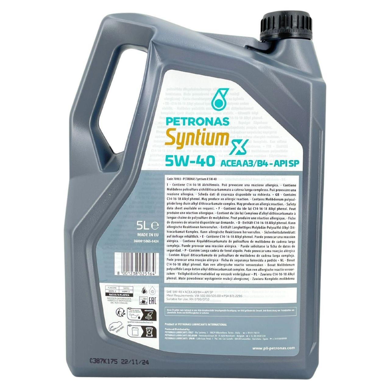 Petronas Syntium X 5W-40 A3/B4 5 Liter