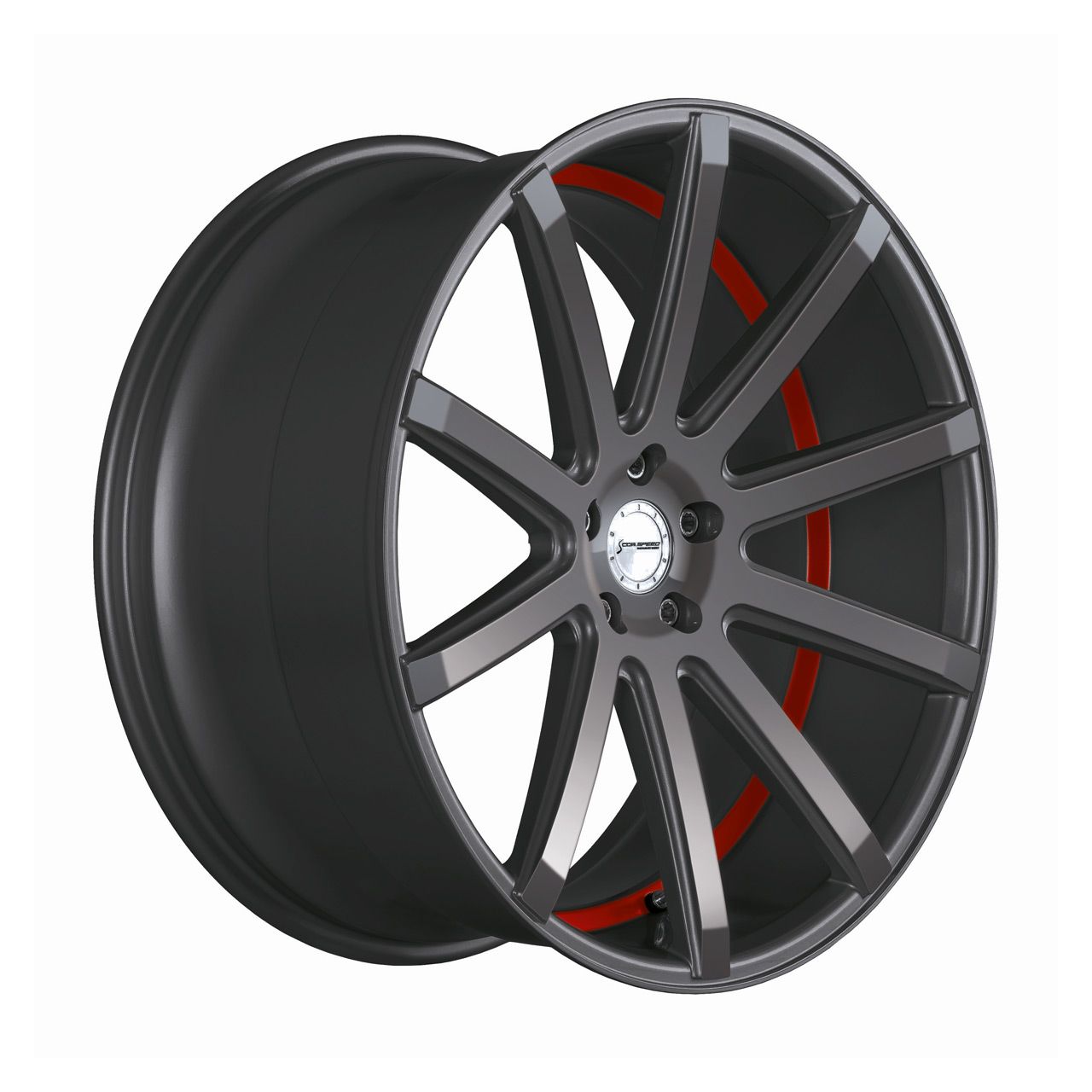 CORSPEED DEVILLE Mattgunmetal/ undercut Color Trim rot 9.0Jx20 5x120 ET27