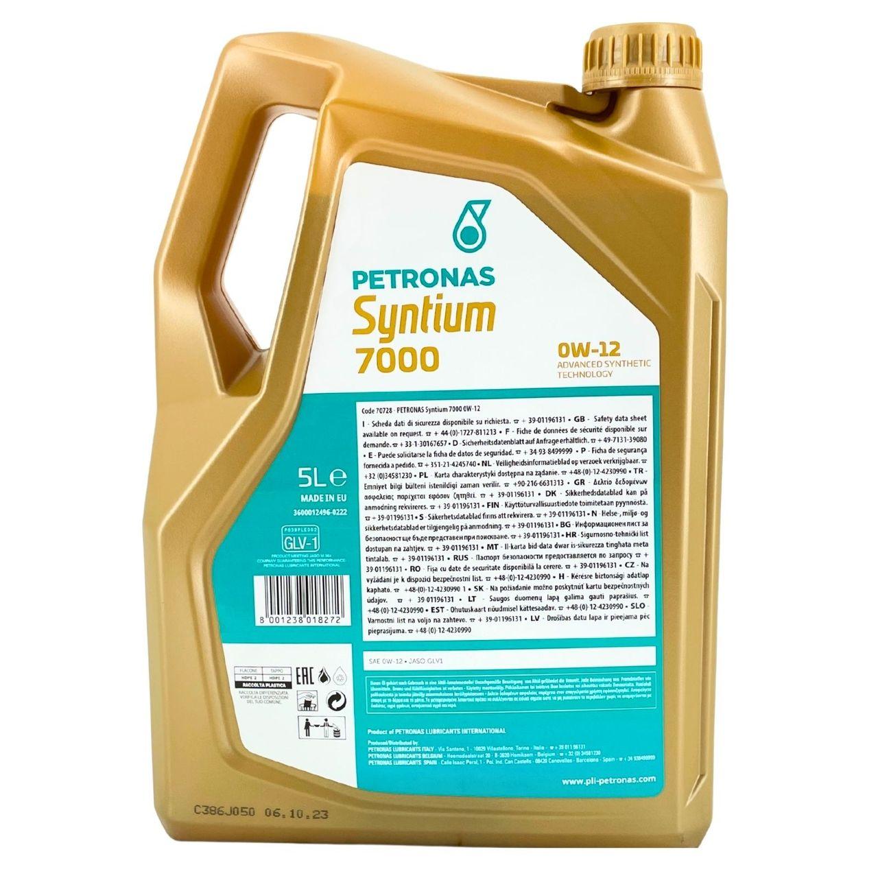 EOL! Petronas Syntium 7000 0W-12 5 Liter