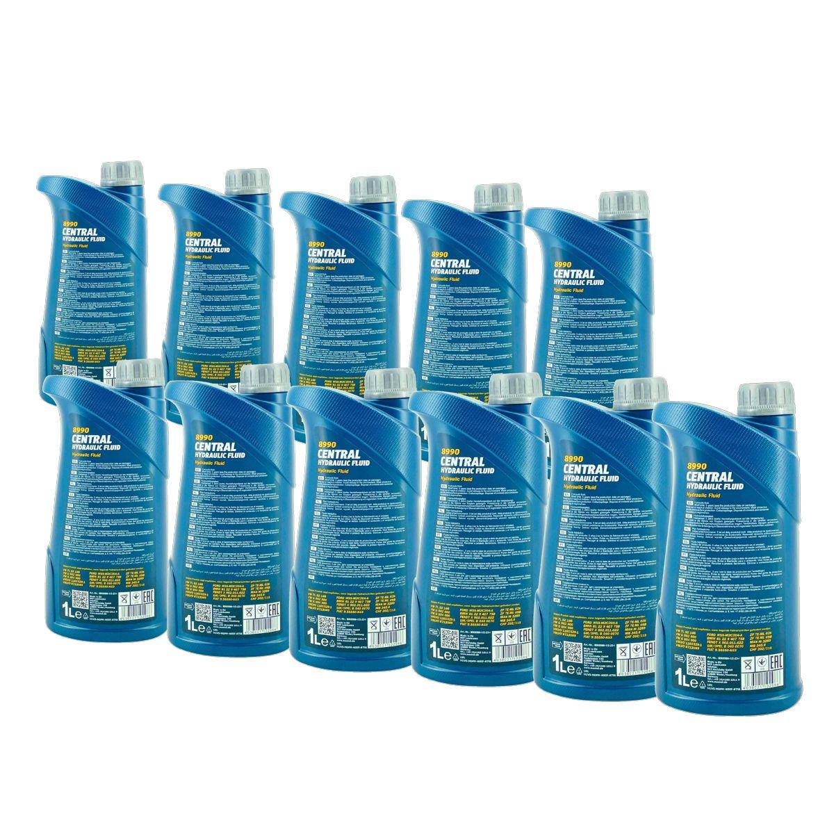 Mannol Central Hydraulic Fluid Hydrauliköl Servolenkungsöl 11x1 Liter