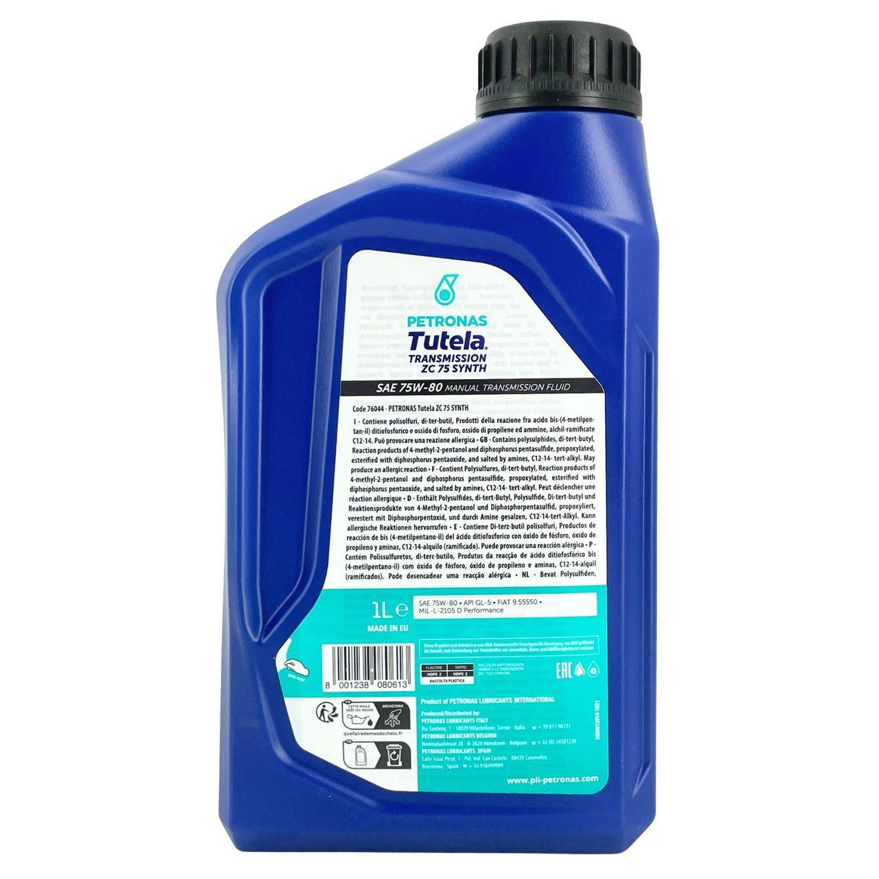 Petronas Tutela Transmission ZC 75 Synth 75W-80 API GL-5 1 Liter