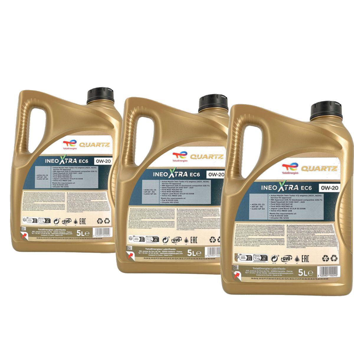 Total Quartz Ineo Xtra EC6 0W-20 3x5 Liter