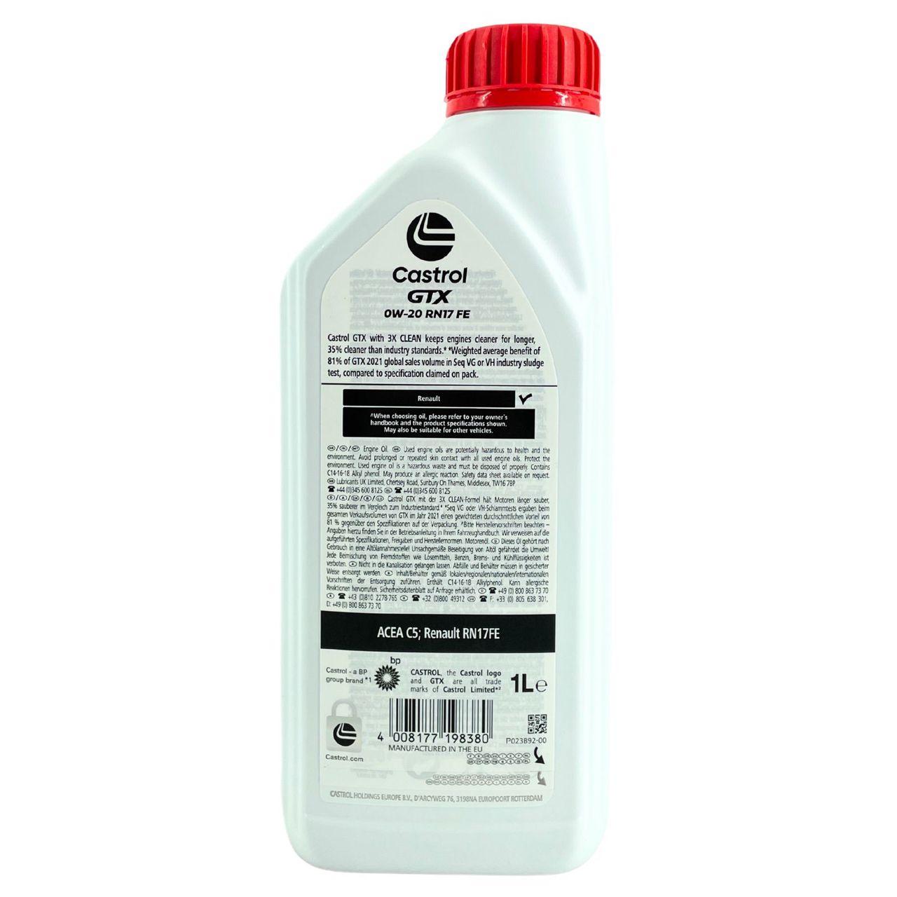 Castrol GTX 0W-20 RN17 FE 1 Liter