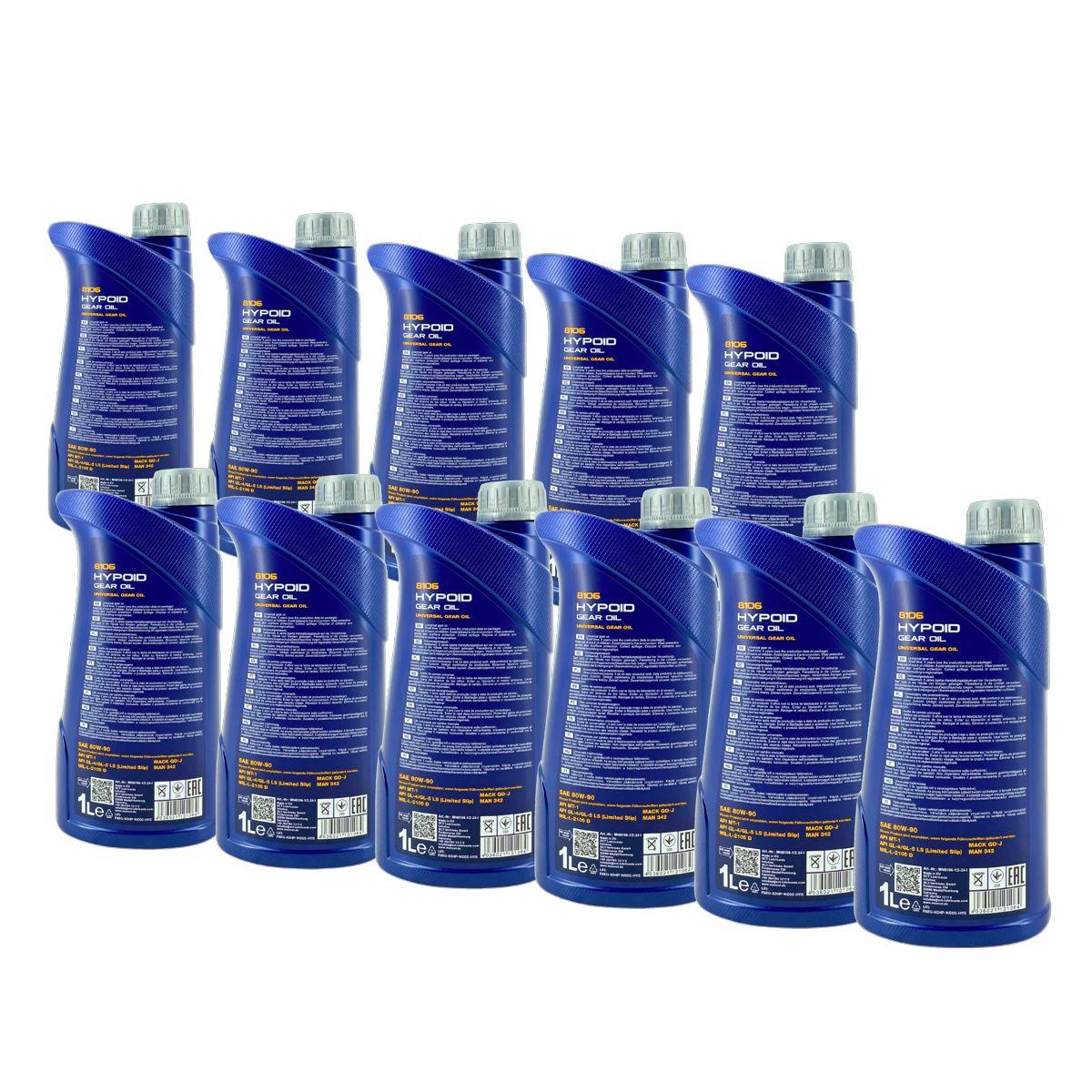Mannol Hypoid Gear Oil Getriebeöl 80W-90 GL-4/GL-5 LS 11x1 Liter