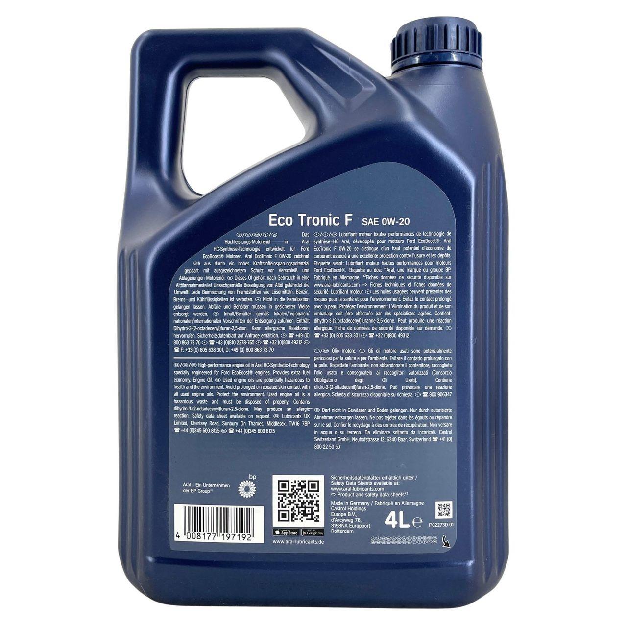 Aral EcoTronic F 0W-20 4 Liter