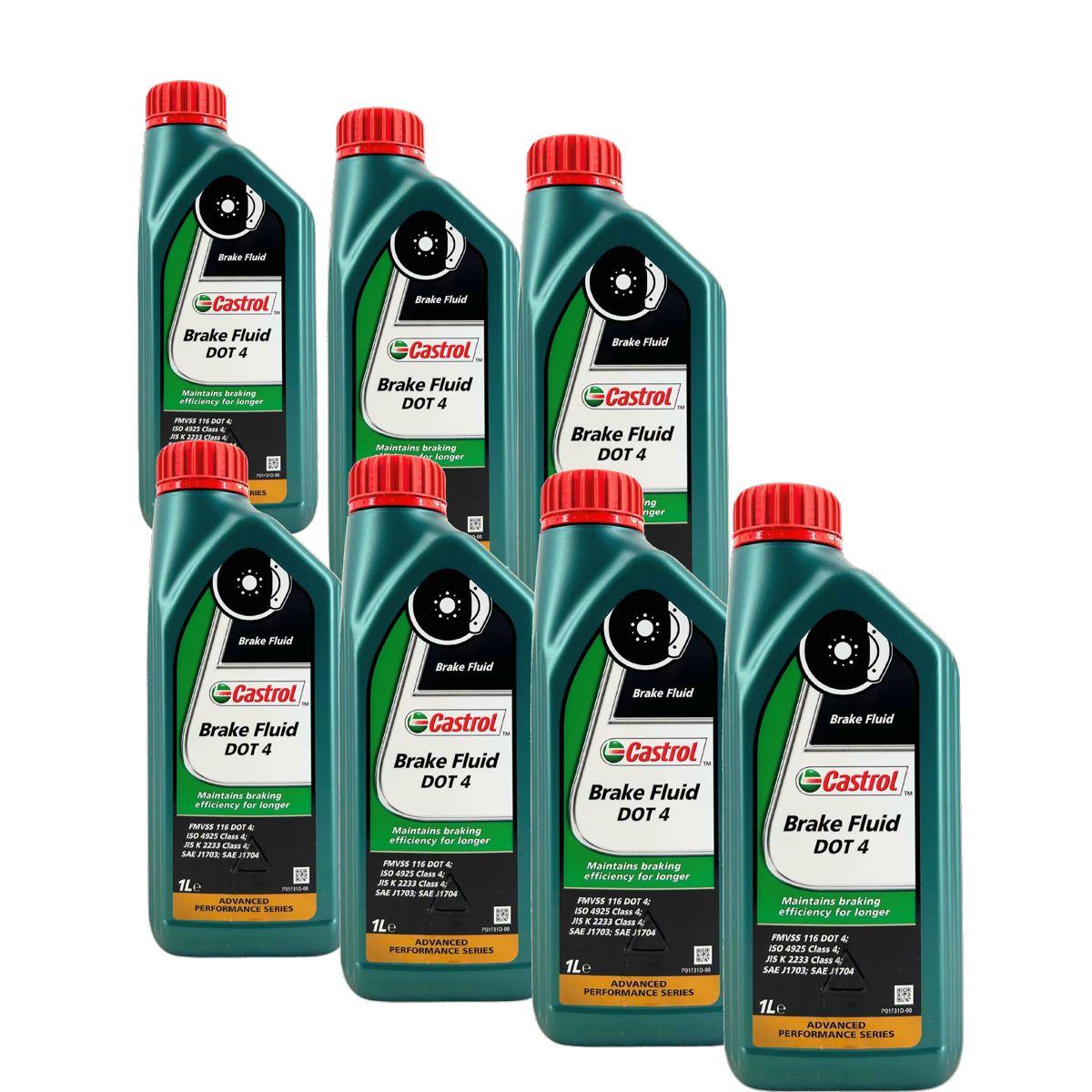 Castrol Brake Fluid DOT 4 Bremsflüssigkeit 7x1 Liter