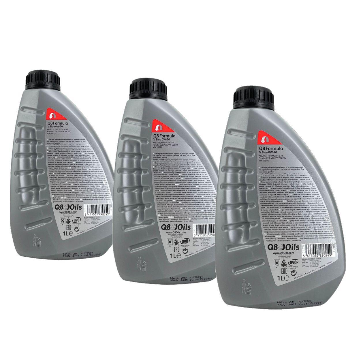 Q8 Formula V Blue 0W-20 3x1 Liter