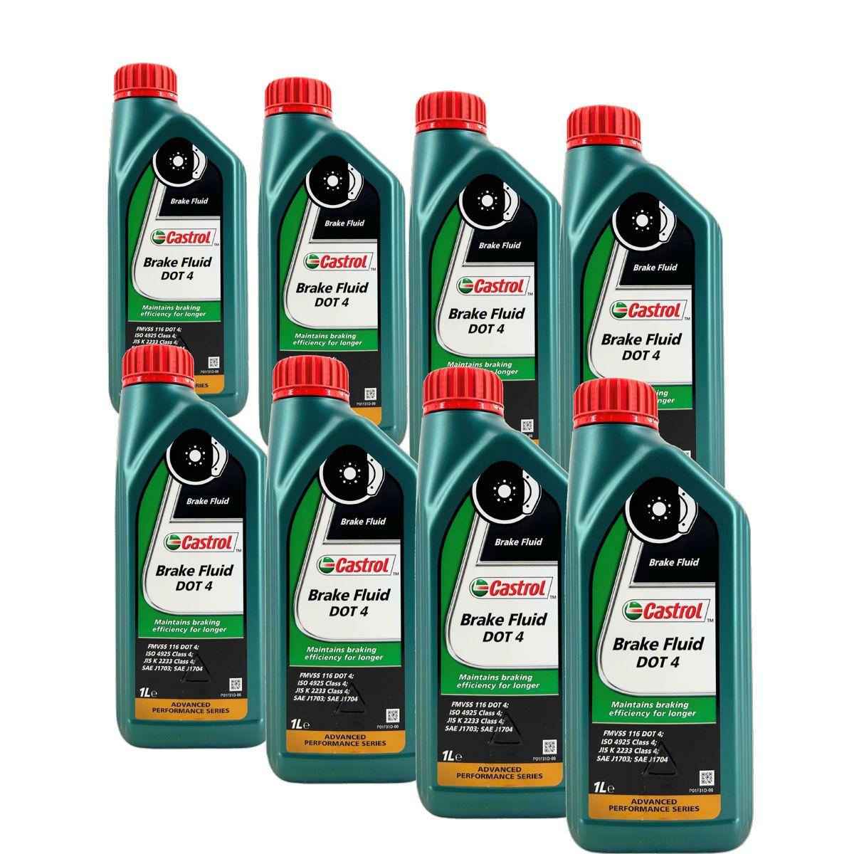 Castrol Brake Fluid DOT 4 Bremsflüssigkeit 8x1 Liter