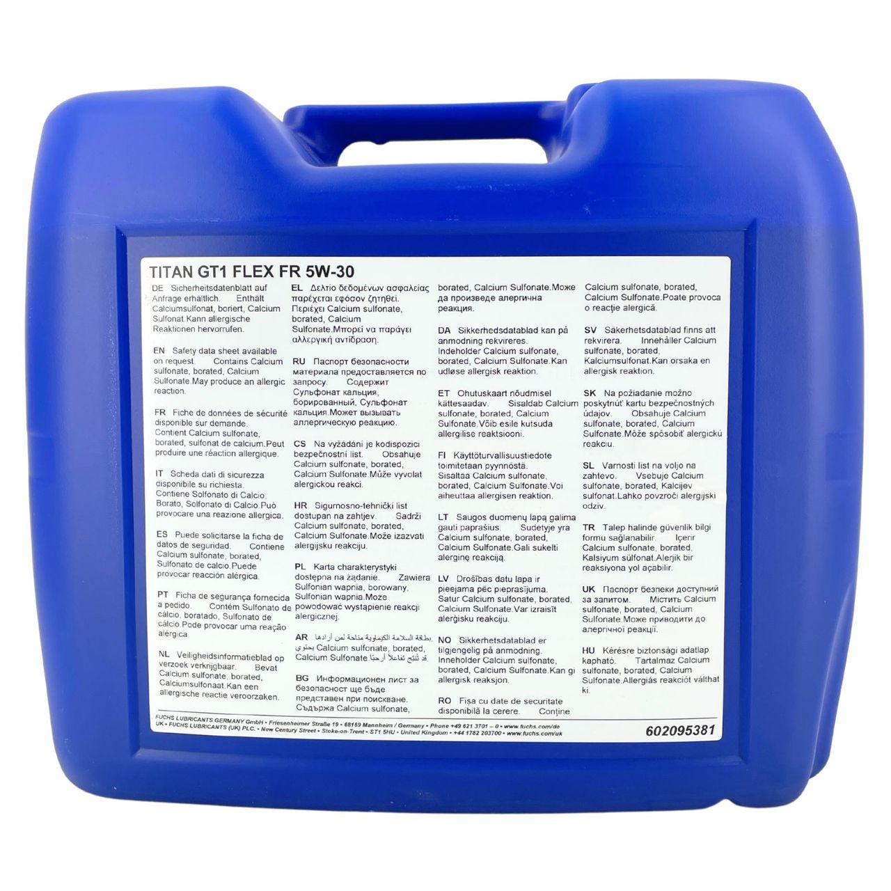 Fuchs Titan GT1 Flex FR 5W-30 20 Liter