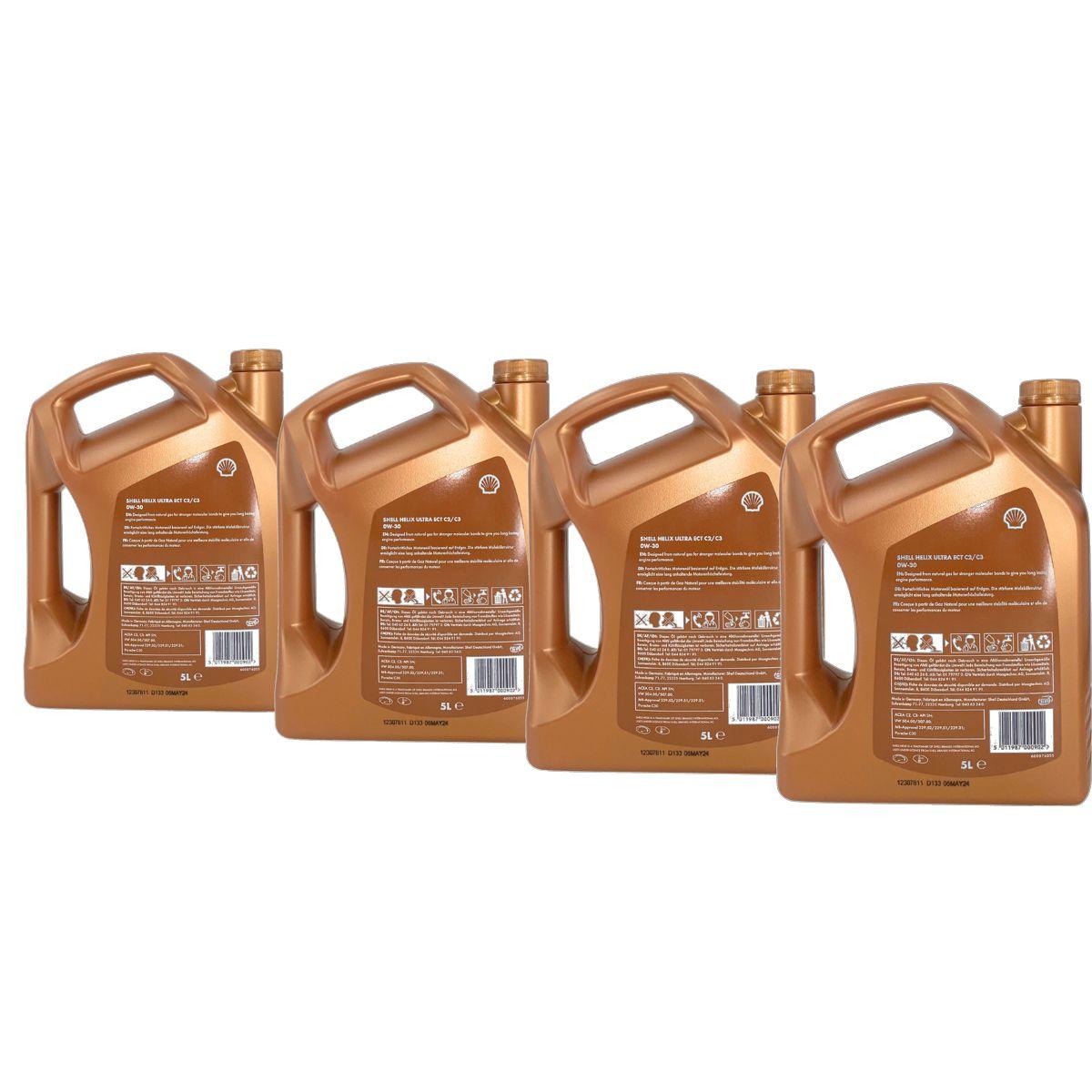 Shell Helix Ultra ECT C2 C3 0W-30 4x5 Liter