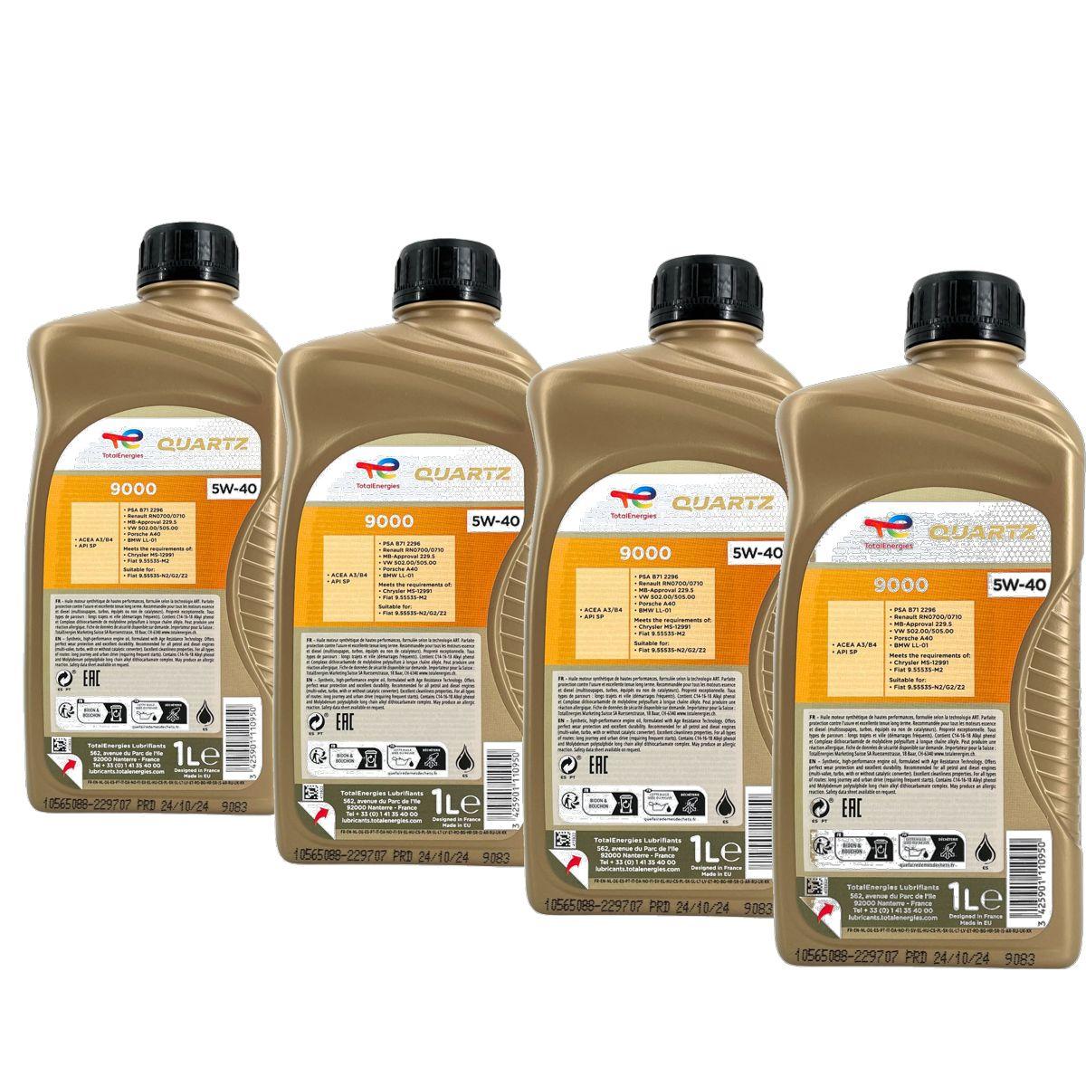 Total Quartz 9000 5W-40 4x1 Liter