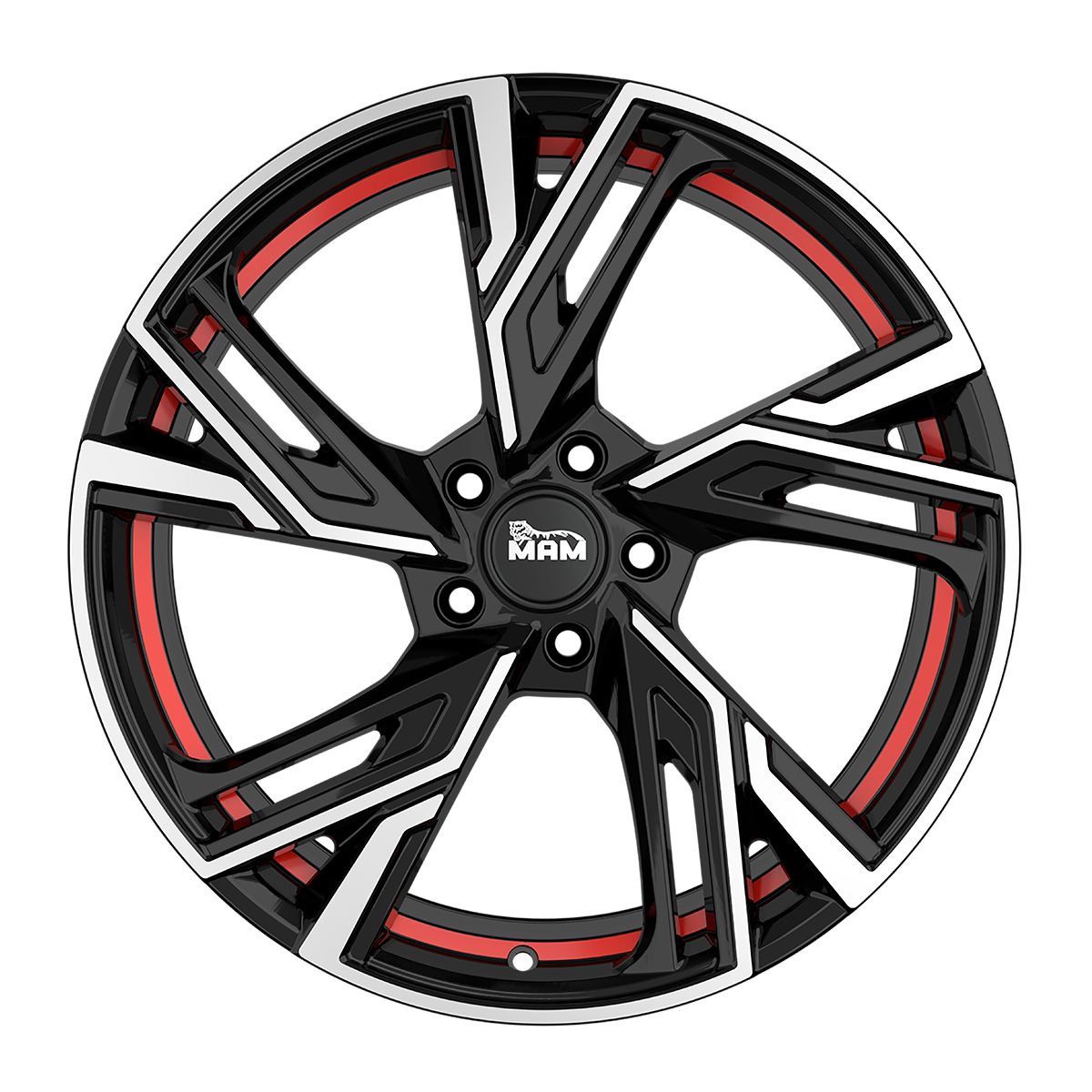 MAM WHEELS MAM RS5 black front polished red inside 6.5Jx16 4x108 ET20