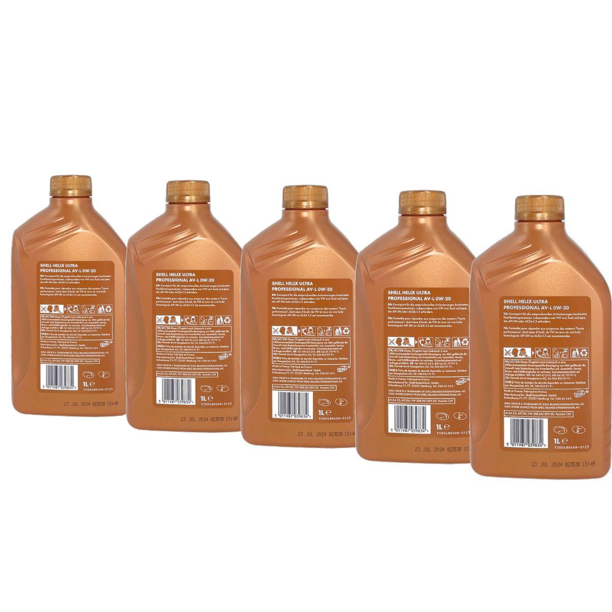 Shell Helix Ultra Professional AV-L 0W-20 5x1 Liter