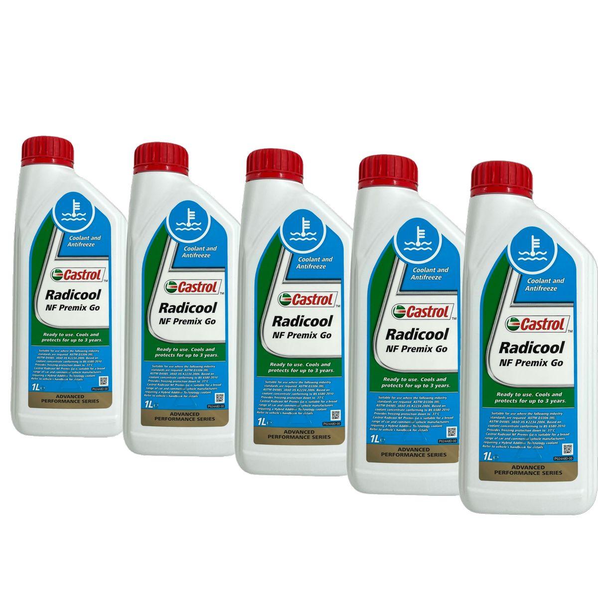 Castrol Radicool NF Premix Go Kühlerfrostschutz (-37 °C) gebrauchsfertig 5x1 Liter