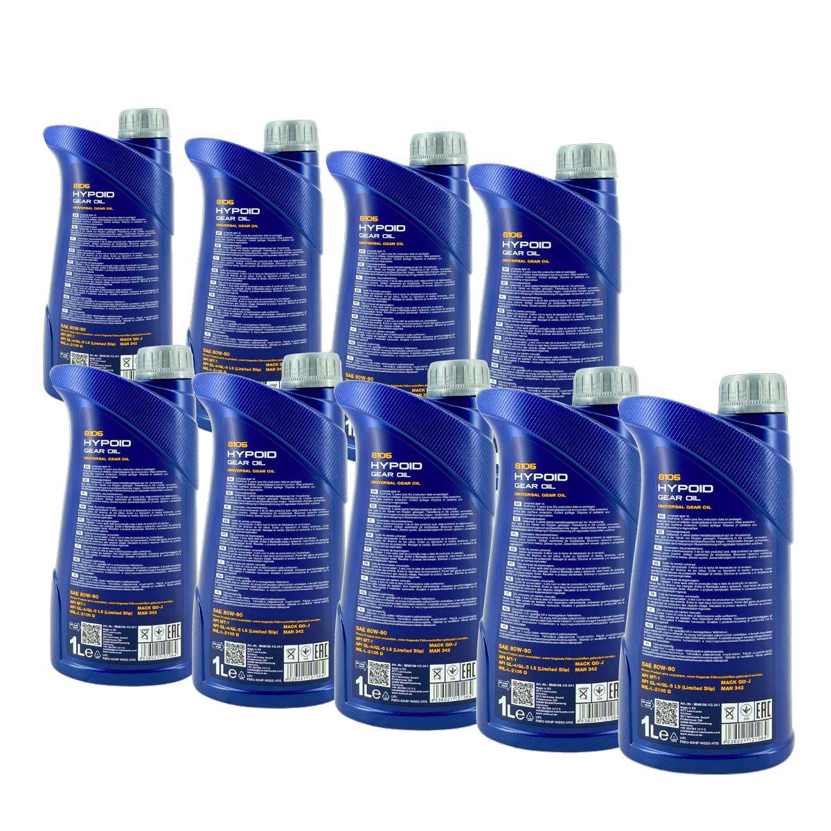 Mannol Hypoid Gear Oil Getriebeöl 80W-90 GL-4/GL-5 LS 9x1 Liter