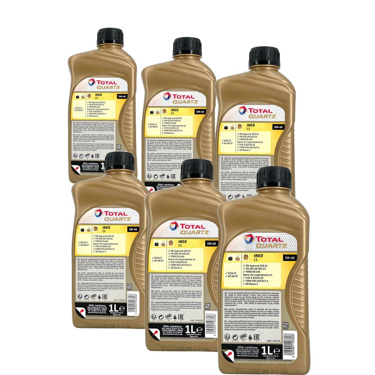 Total Quartz Ineo C3 5W-40 6x1 Liter
