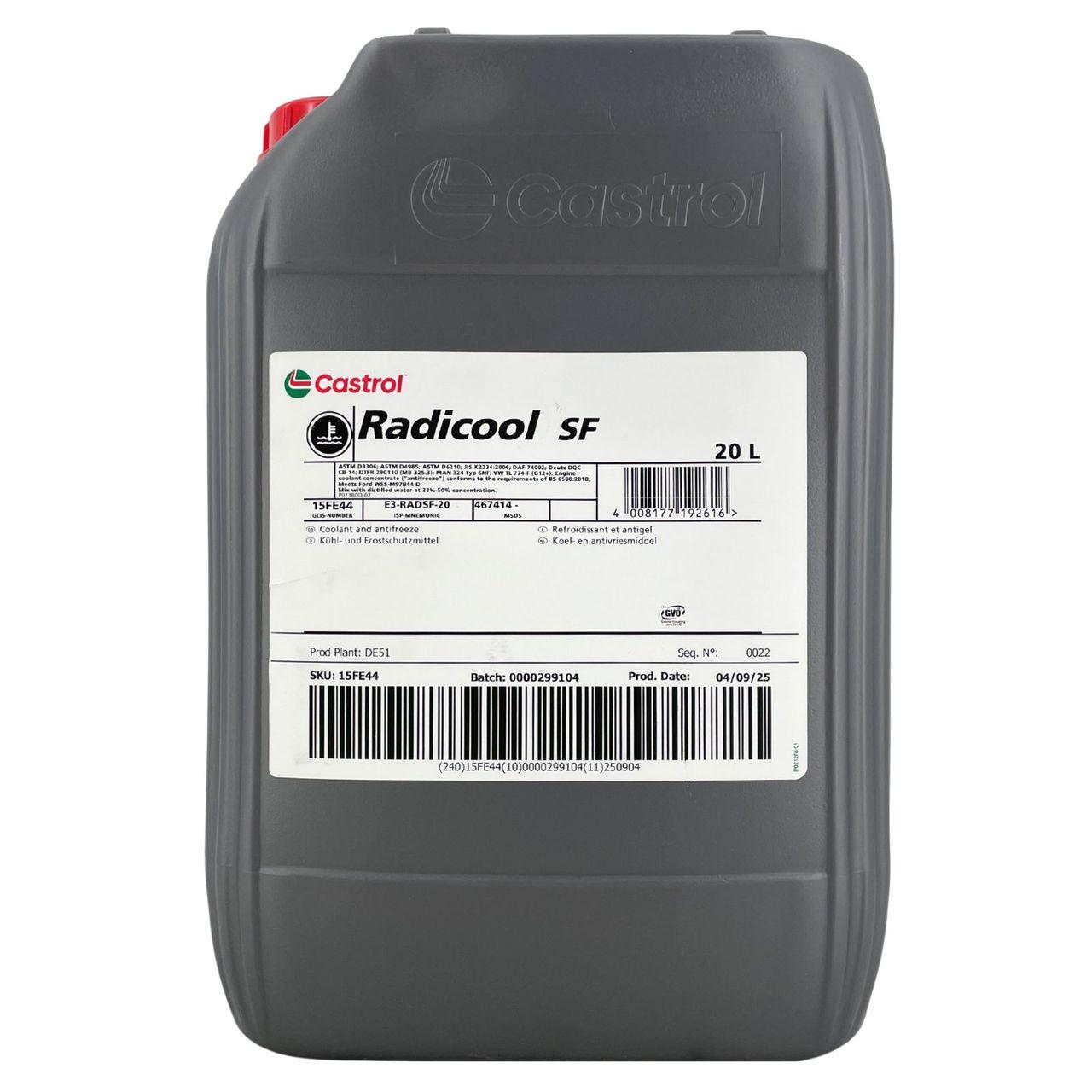 Castrol Radicool SF Kühlerfrostschutz Konzentrat 20 Liter