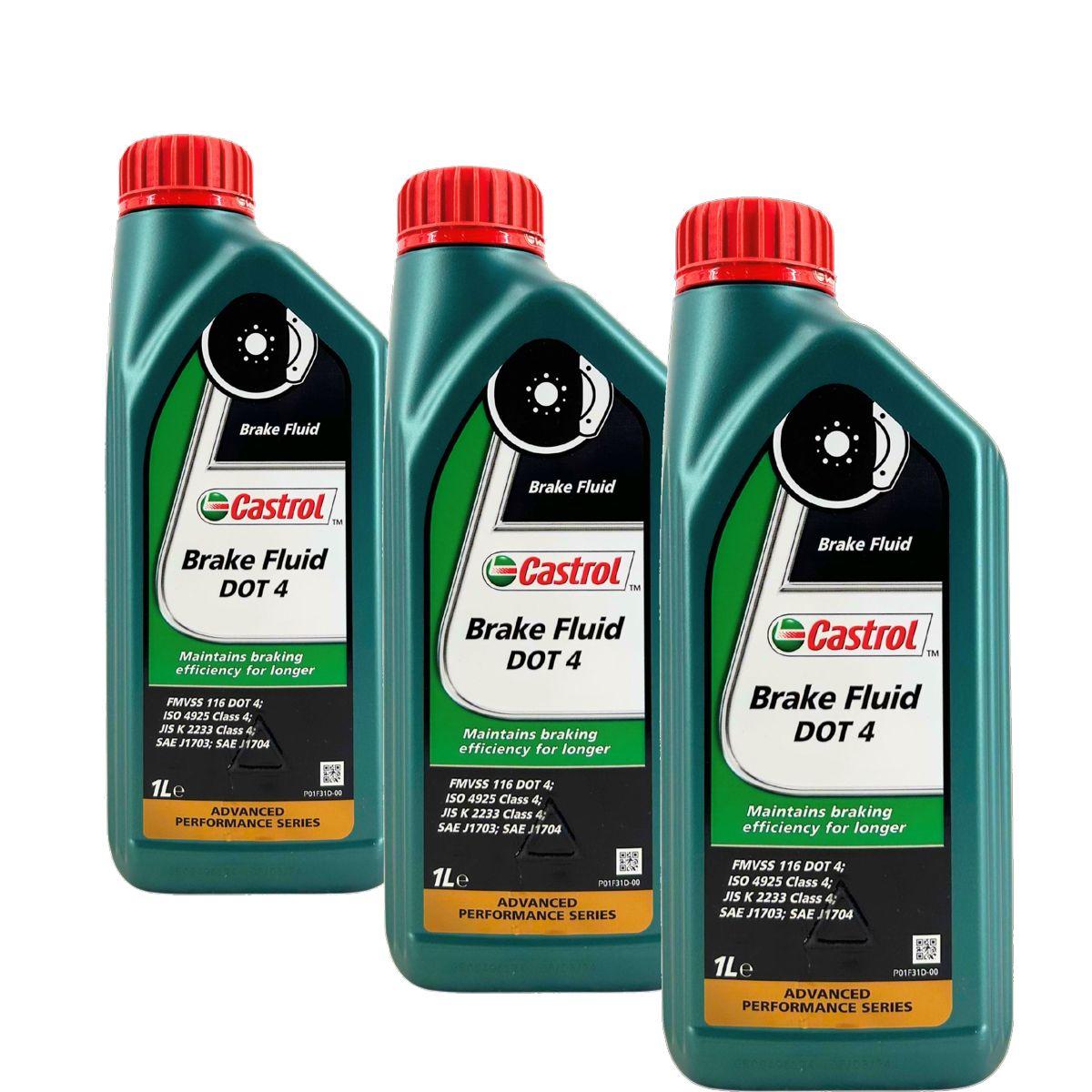 Castrol Brake Fluid DOT 4 Bremsflüssigkeit 3x1 Liter