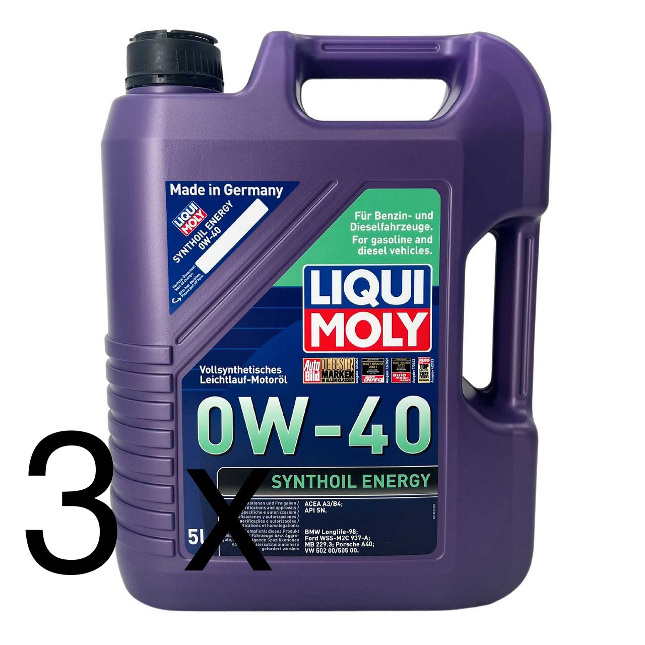 Liqui Moly Synthoil Energy 0W-40 3x5 Liter