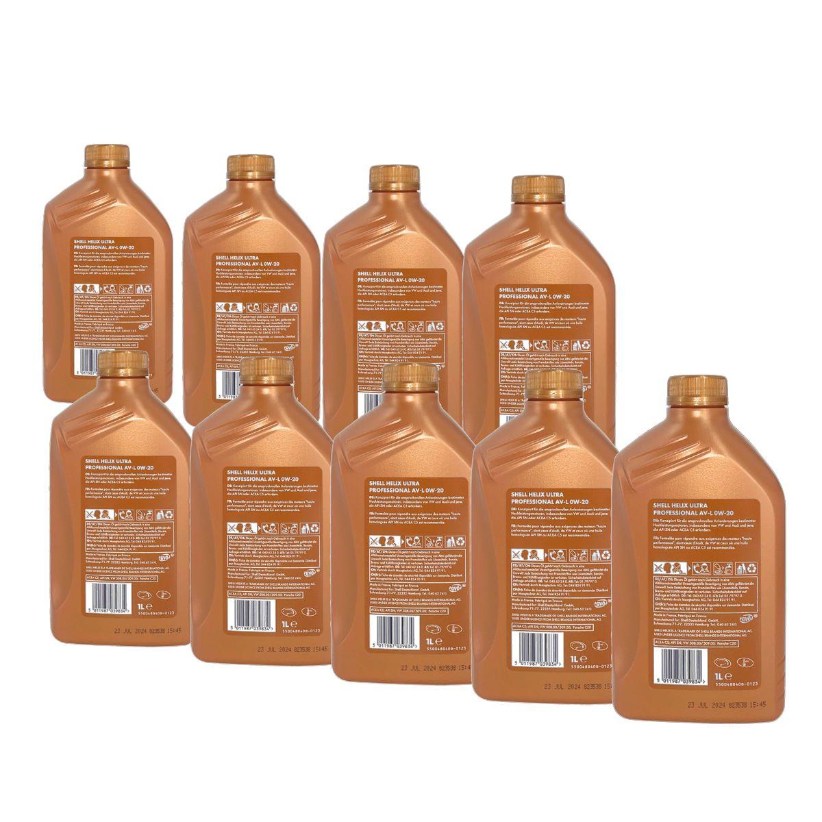 Shell Helix Ultra Professional AV-L 0W-20 9x1 Liter