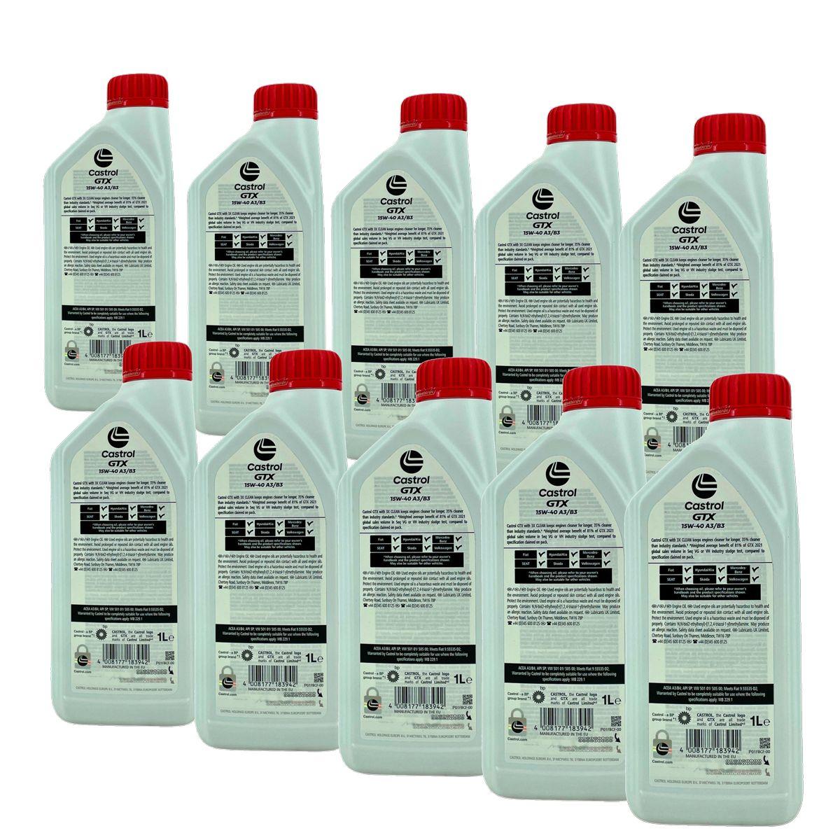 Castrol GTX 15W-40 A3/B3 10x1 Liter