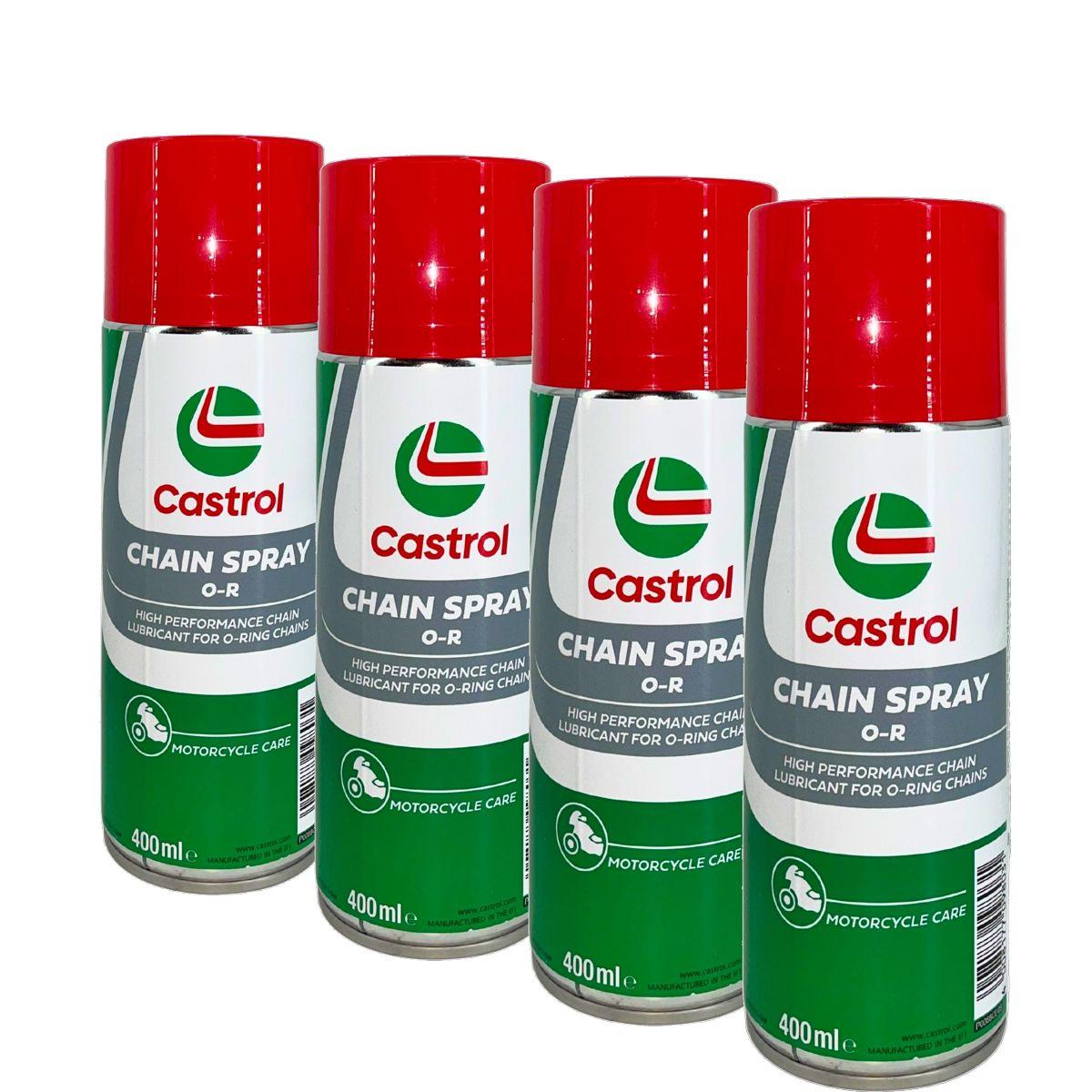Castrol Chain Spray O-R Motorcycle Chain Care / Kettenspray 4x400 ML