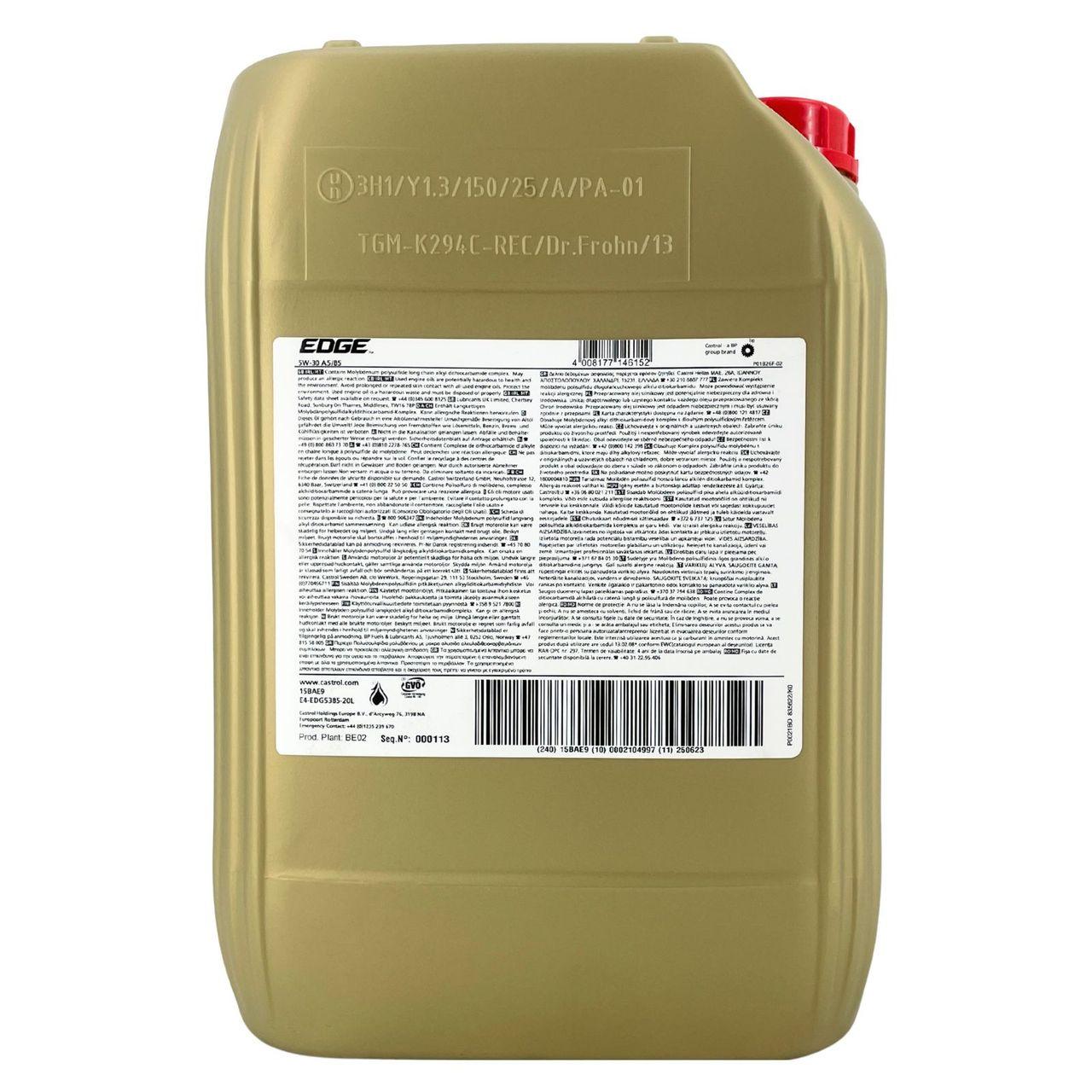 Castrol Edge 5W-30 A5/B5 20 Liter